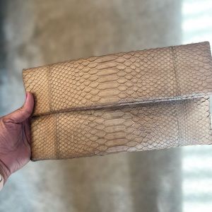 Primary New York foldover Snakeskin clutch